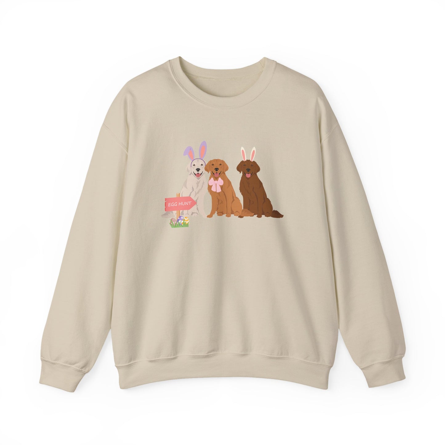 Golden Retriever Dog Easter Unisex Heavy Blend Crewneck Sweatshirt, easter, Cute Dog Mom Gift