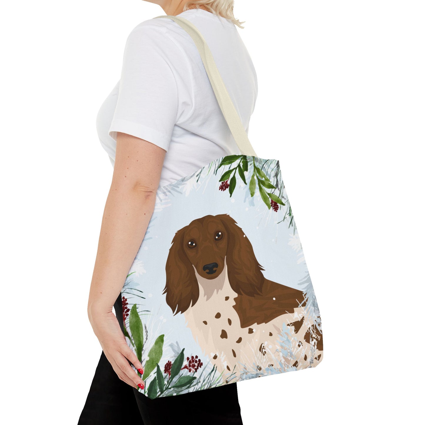 Dachshund Dog Christmas Holiday Tote Bag 16x16