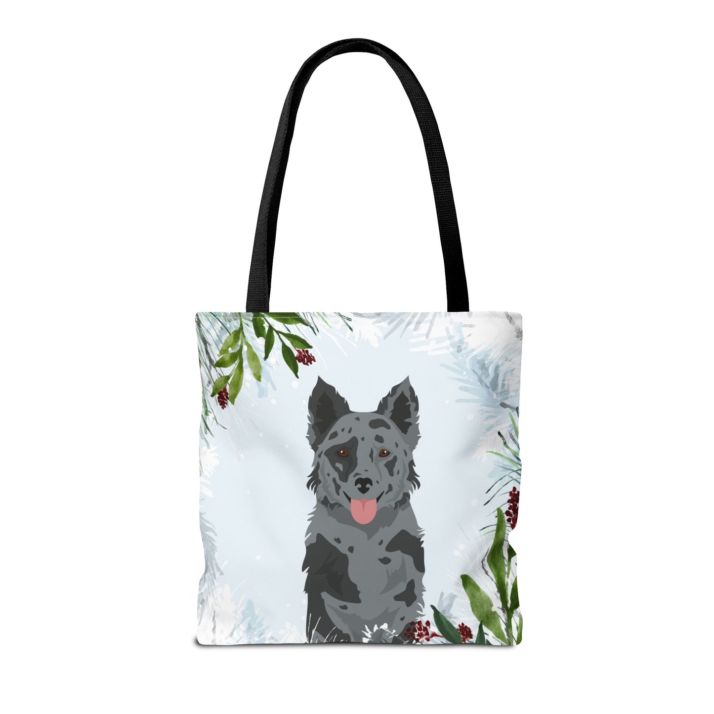 Mudi Dog Christmas Holiday Tote Bag 16x16