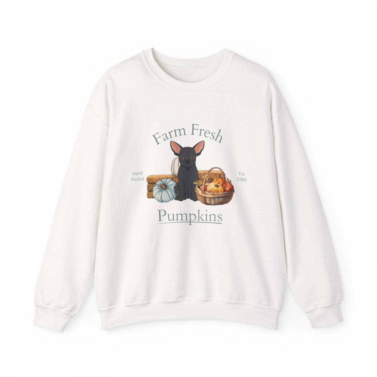 Chihuahua Dog Fall Farm Fresh Unisex Heavy Blend Crewneck Sweatshirt