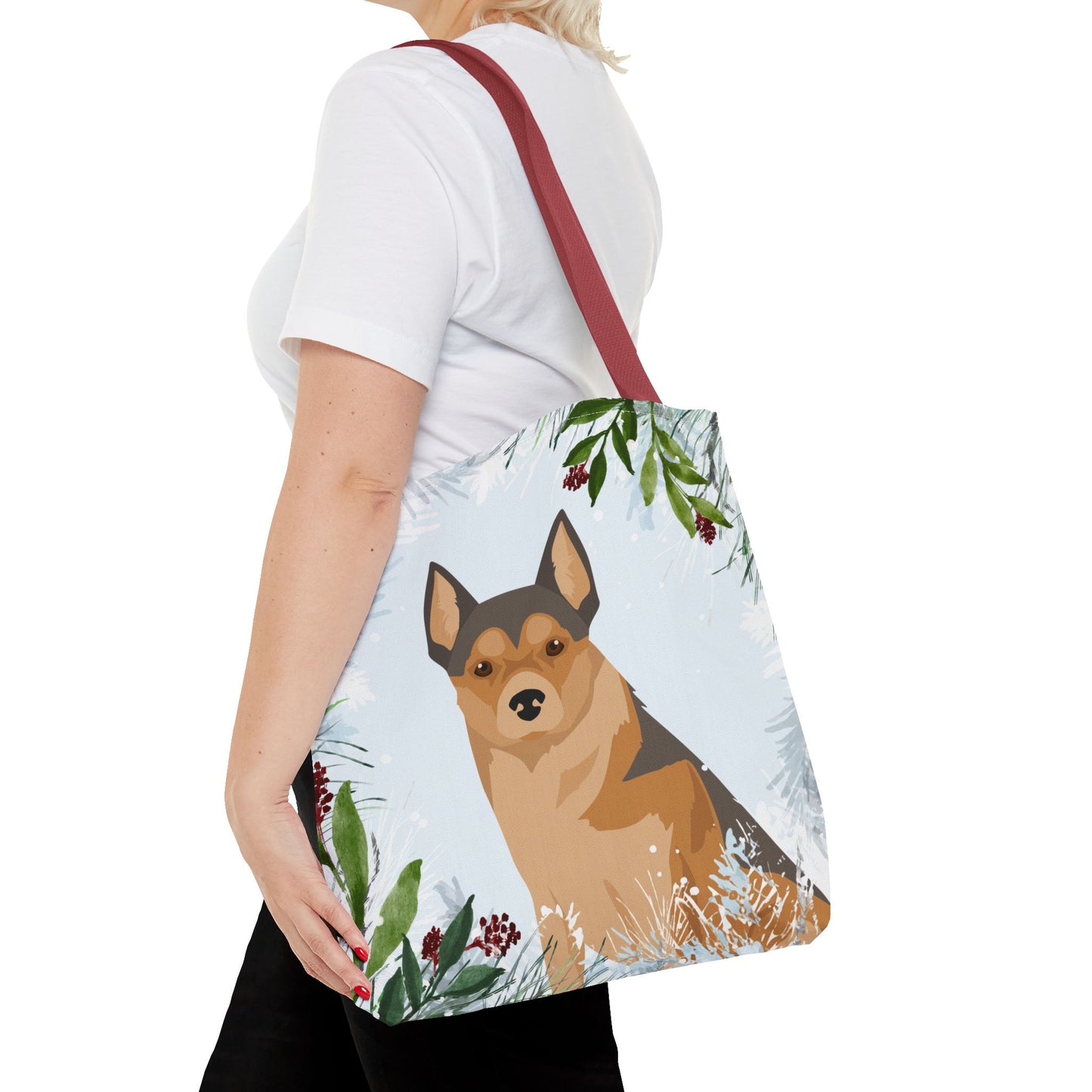Norwegian Lundehund Dog Christmas Holiday Tote Bag 16x16