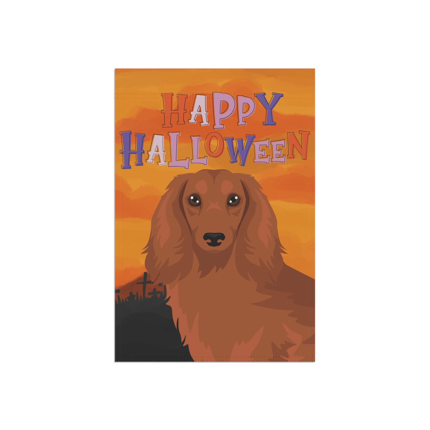 Dachshund Dog Halloween Garden Flag
