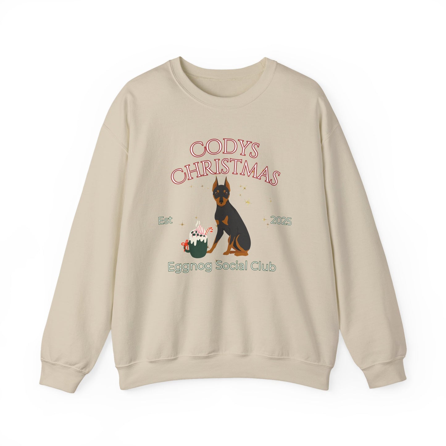 Miniature Pinscher Dog Christmas Social Club Unisex Heavy Blend Crewneck Sweatshirt Custom Name