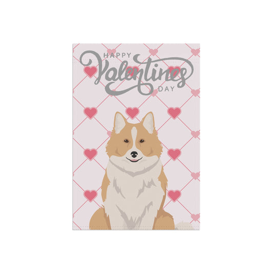 Icelandic Sheepdog Dog Valentines Day Garden Flag