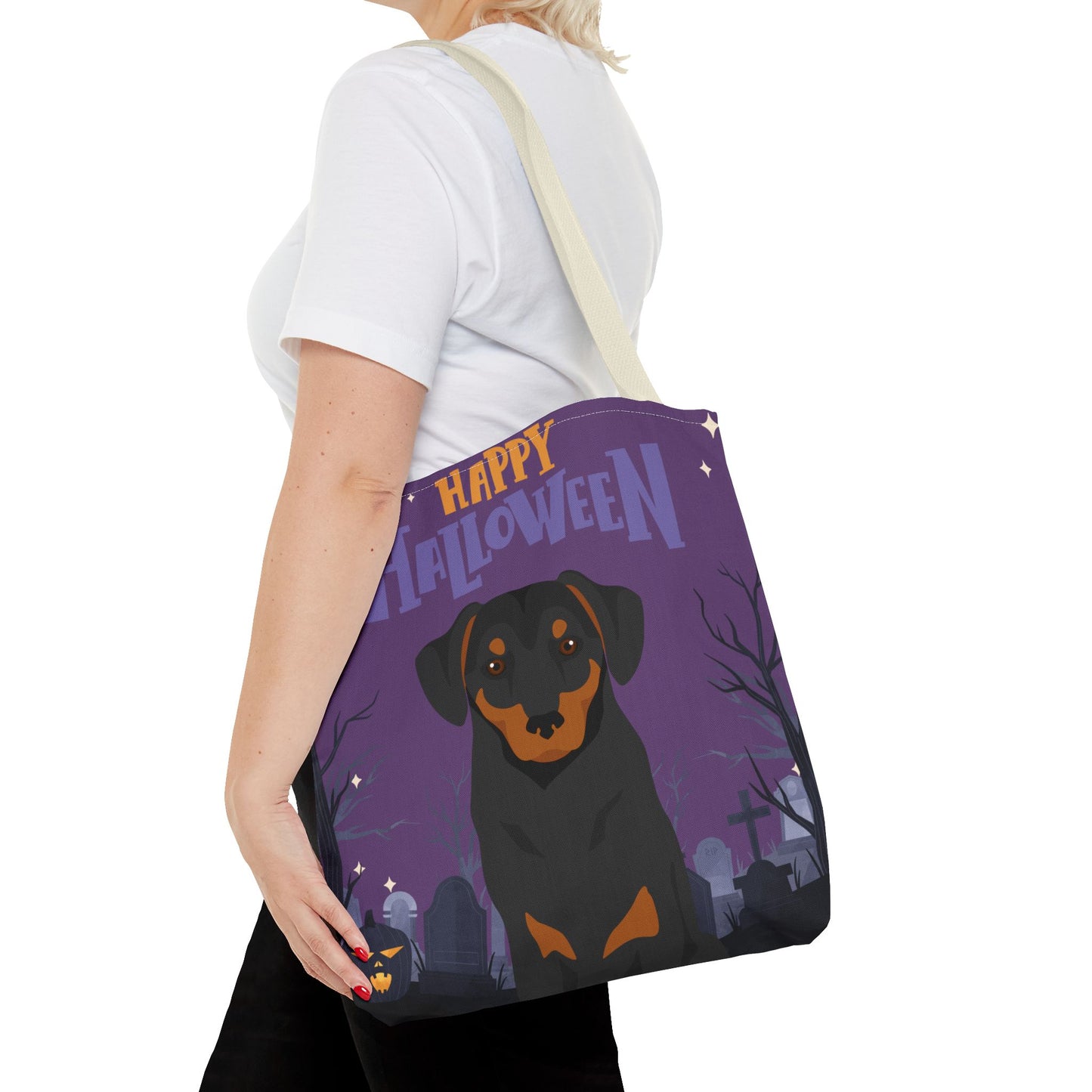 Austrian Pinscher Dog Happy Halloween Tote Bag 16x16