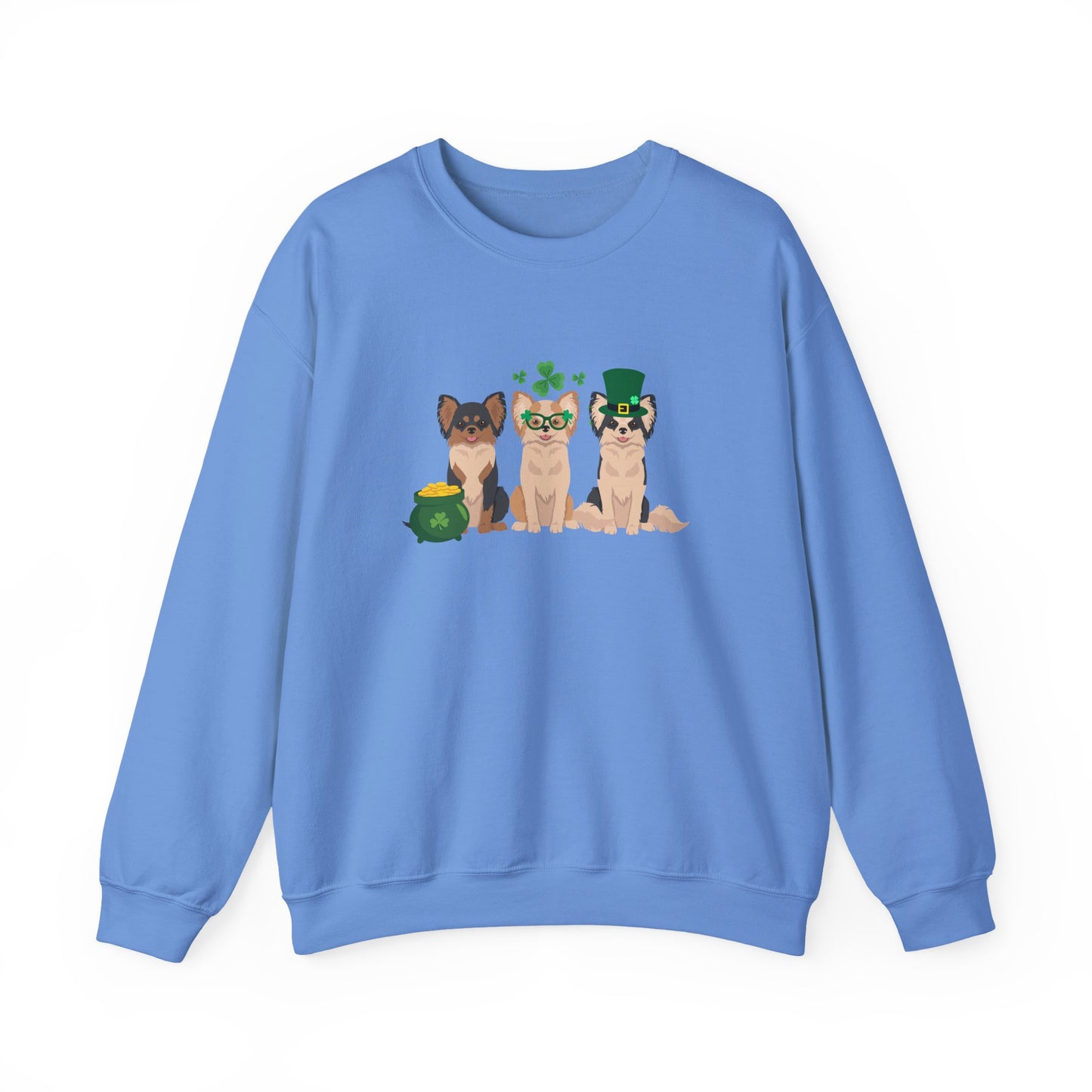Chihuahua Dog St Patricks Day Unisex Heavy Blend Crewneck Sweatshirt, St Pattys day, Cute Dog Mom Gift