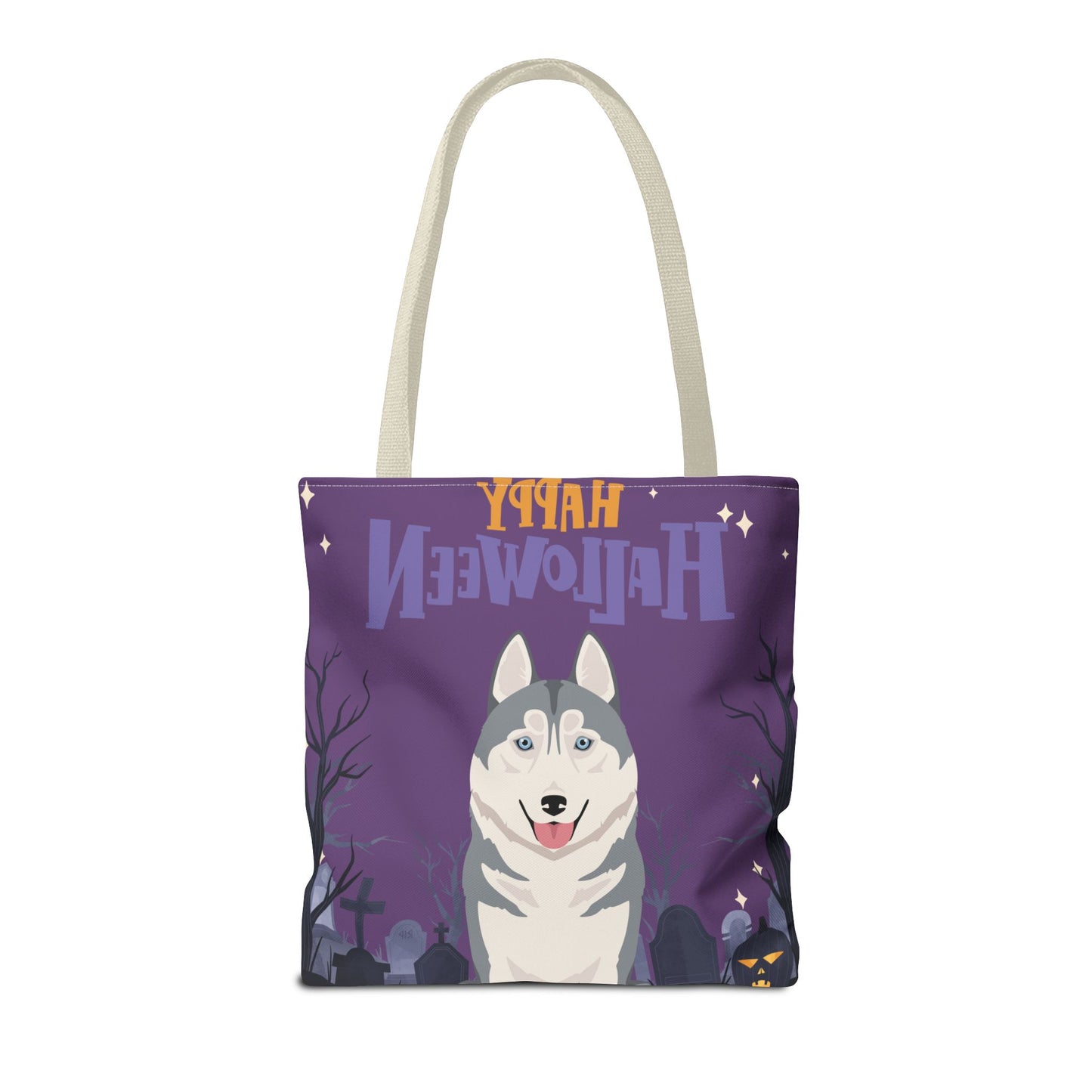 Siberian Husky Dog Happy Halloween Tote Bag 16x16
