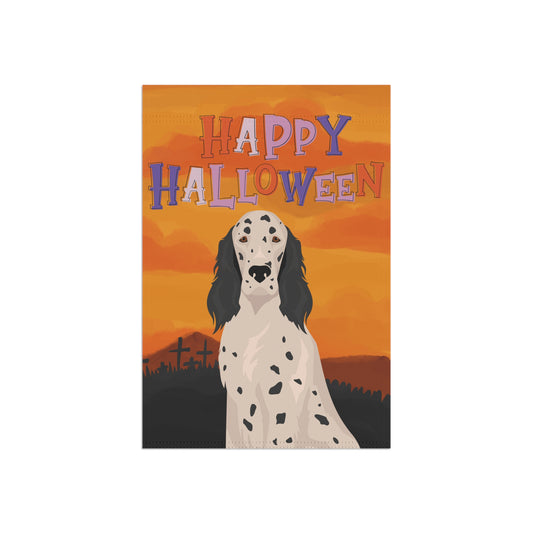 English Setter Dog Halloween Garden Flag