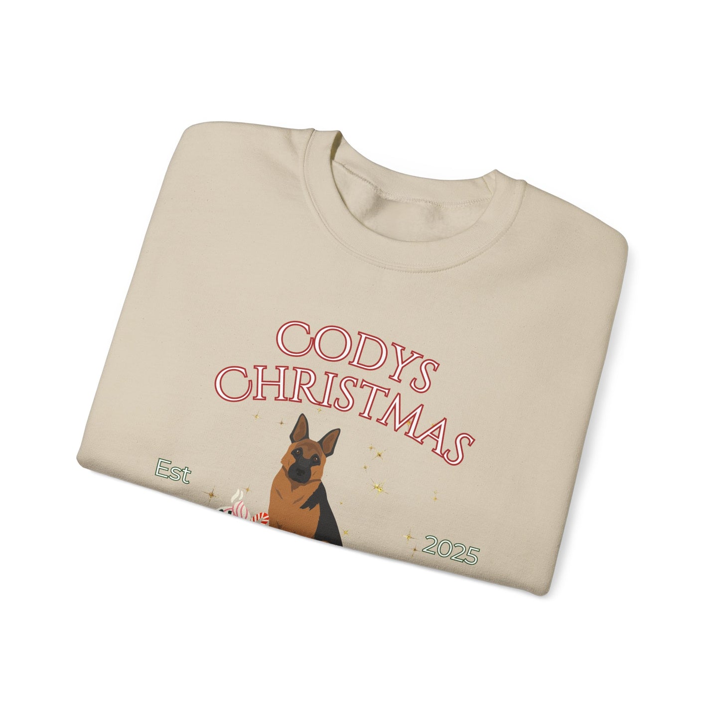 German Shepherd Dog Christmas Social Club Unisex Heavy Blend Crewneck Sweatshirt Custom Name