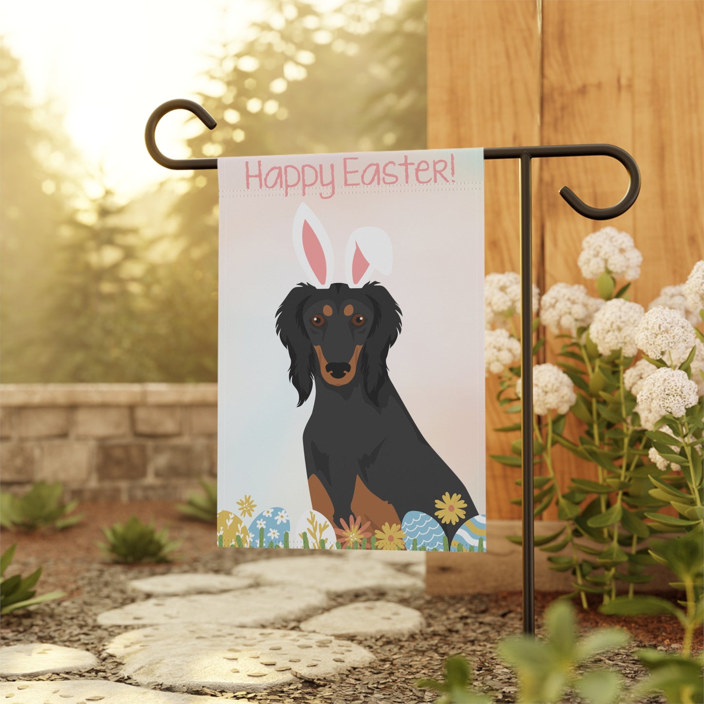 Saluki Dog Happy Easter Garden Flag