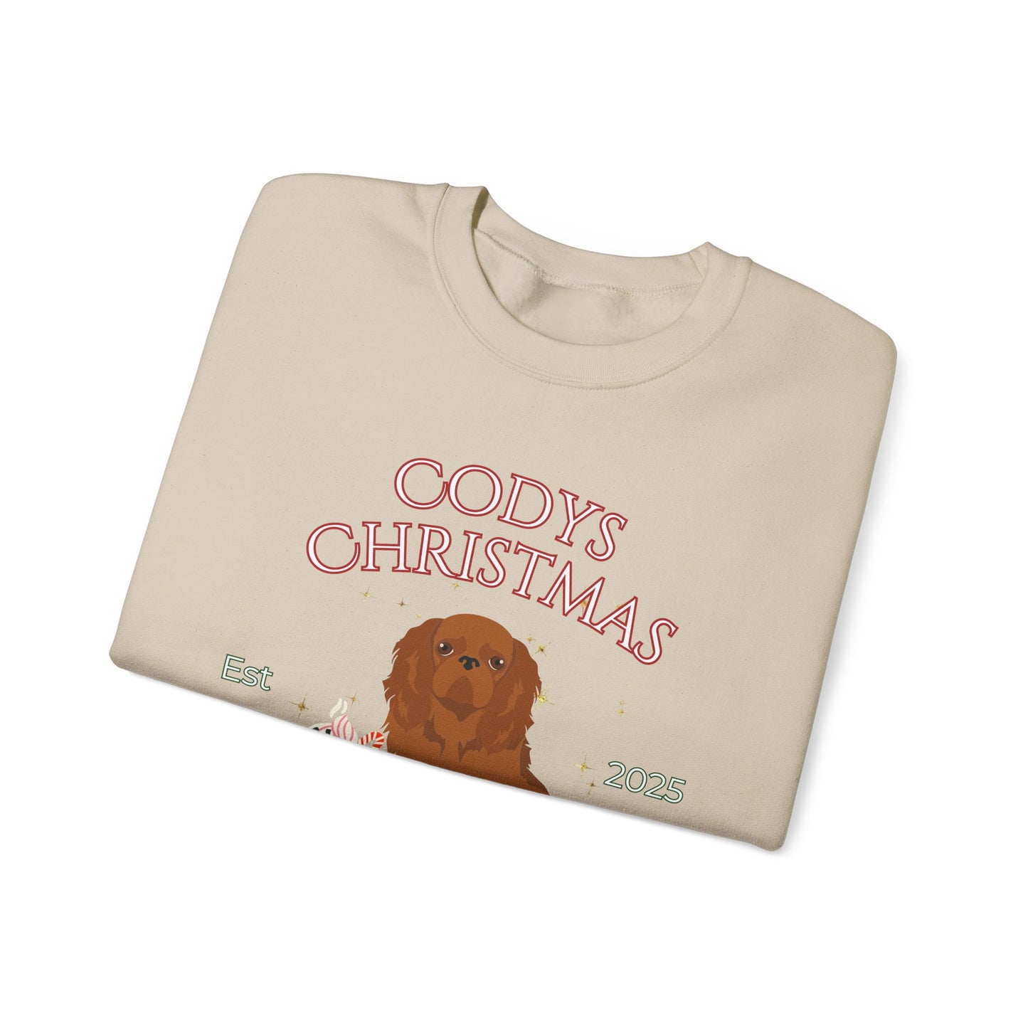 English Toy Spaniel Dog Christmas Social Club Unisex Heavy Blend Crewneck Sweatshirt Custom Name