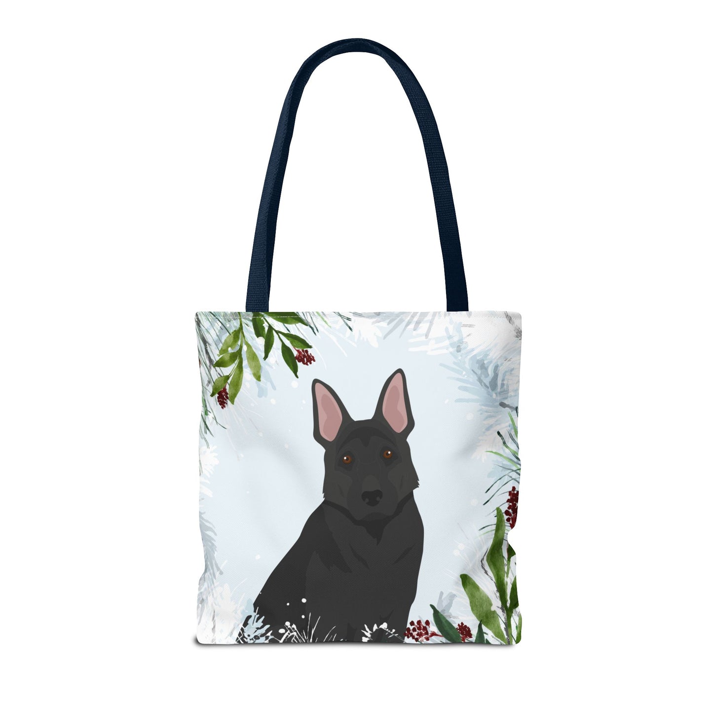 German Shepherd Dog Christmas Holiday Tote Bag 16x16