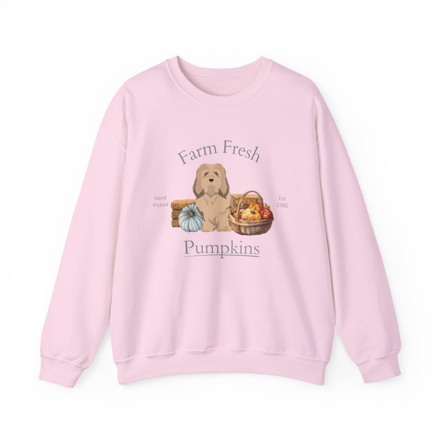 Havanese Dog Fall Farm Fresh Unisex Heavy Blend Crewneck Sweatshirt