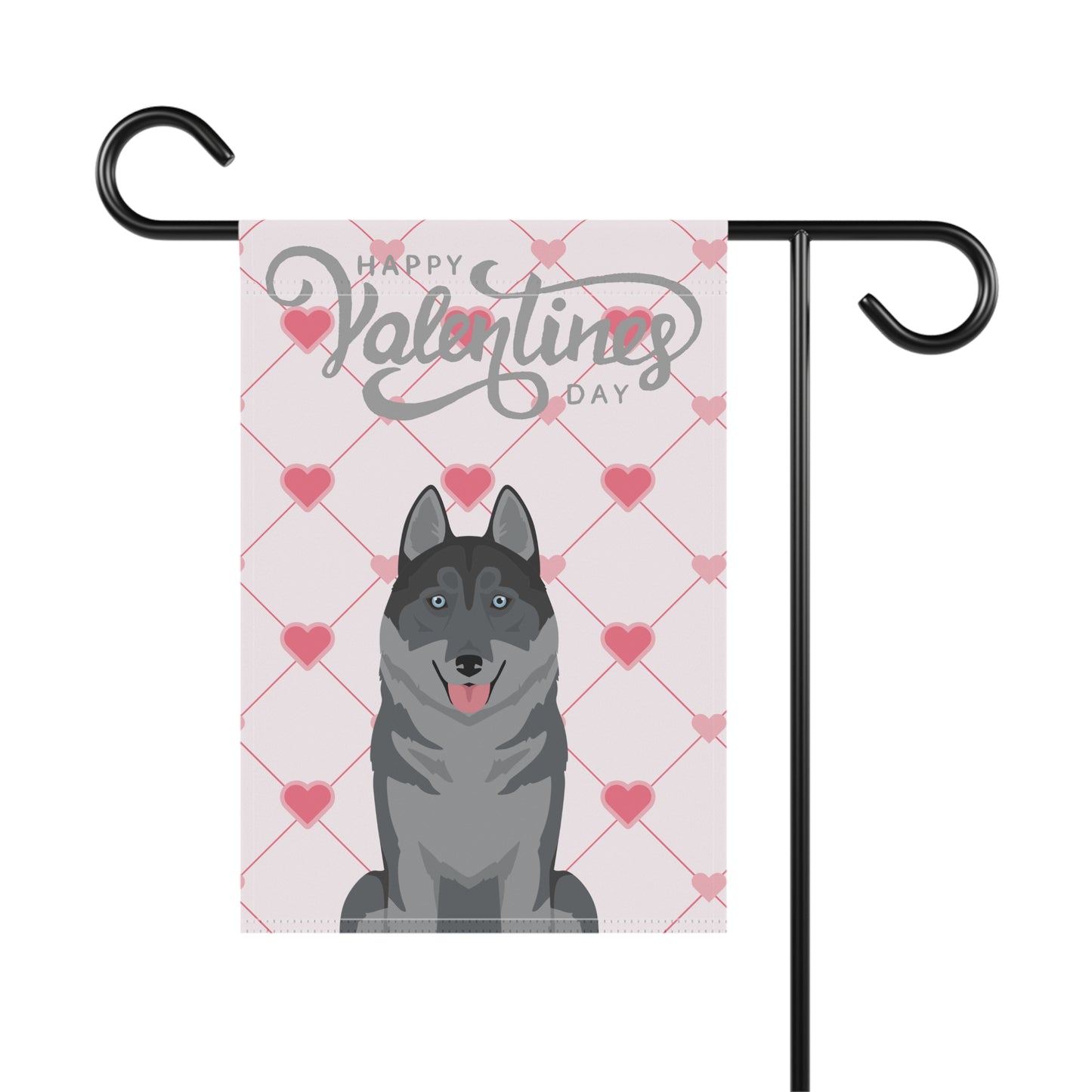 Siberian Husky Dog Valentines Day Garden Flag