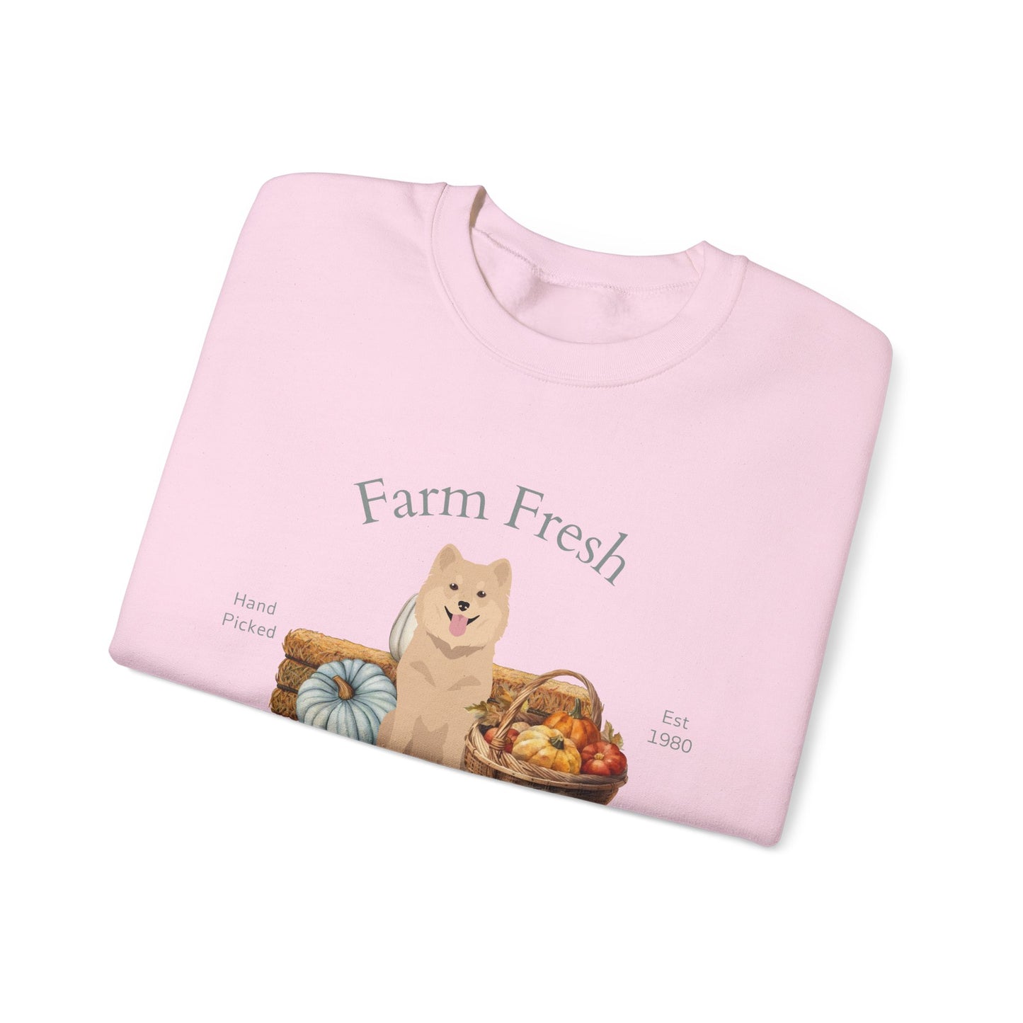 Finnish Lapphund Dog Fall Farm Fresh Unisex Heavy Blend Crewneck Sweatshirt