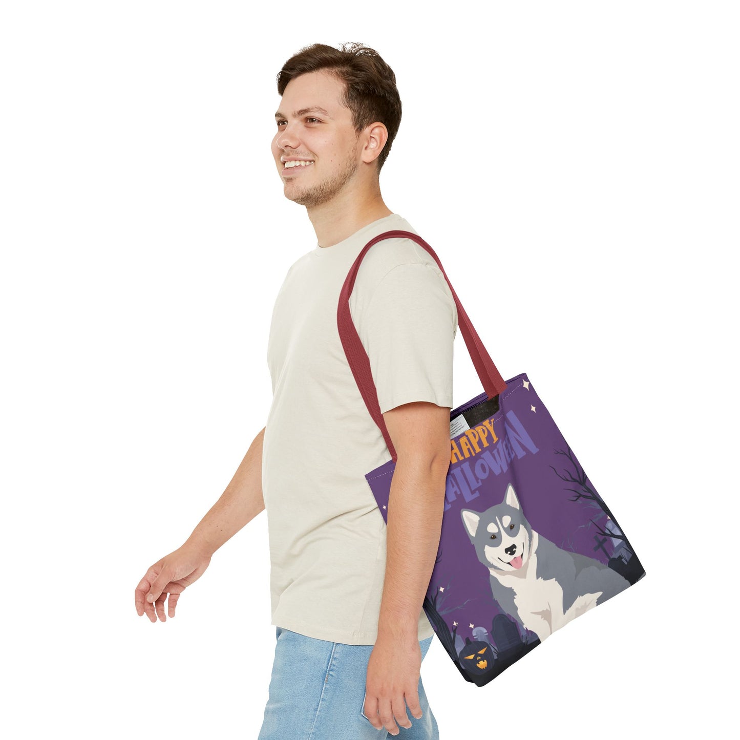 Canadian Inuit Dog Dog Happy Halloween Tote Bag 16x16