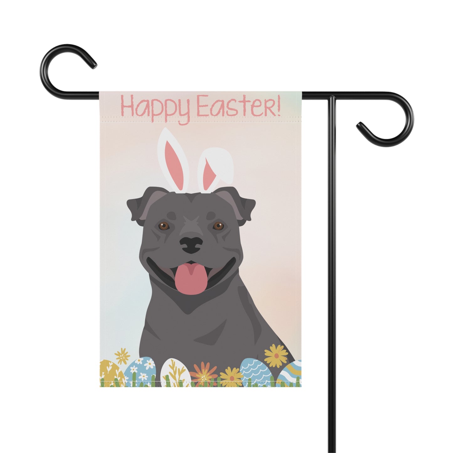 Staffordshire Bull Terrier Dog Happy Easter Garden Flag