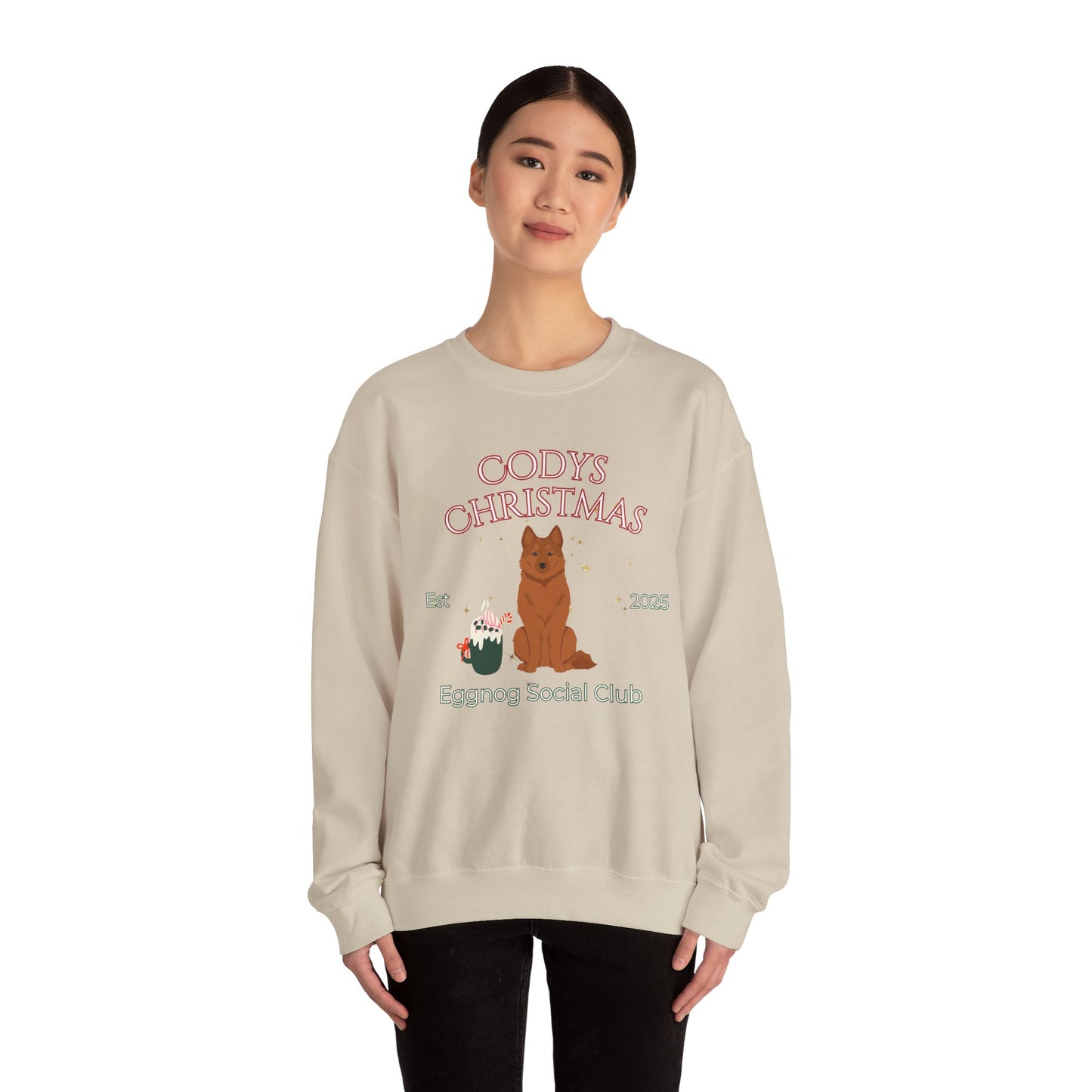 Finnish Spitz Dog Christmas Social Club Unisex Heavy Blend Crewneck Sweatshirt Custom Name