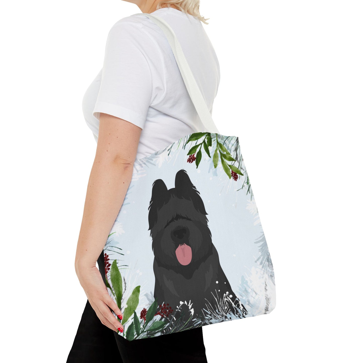 Briard Dog Christmas Holiday Tote Bag 16x16