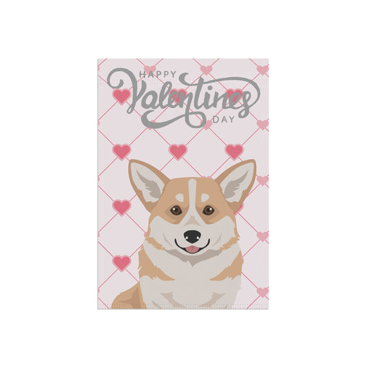 Pembroke Welsh Corgi Dog Valentines Day Garden Flag