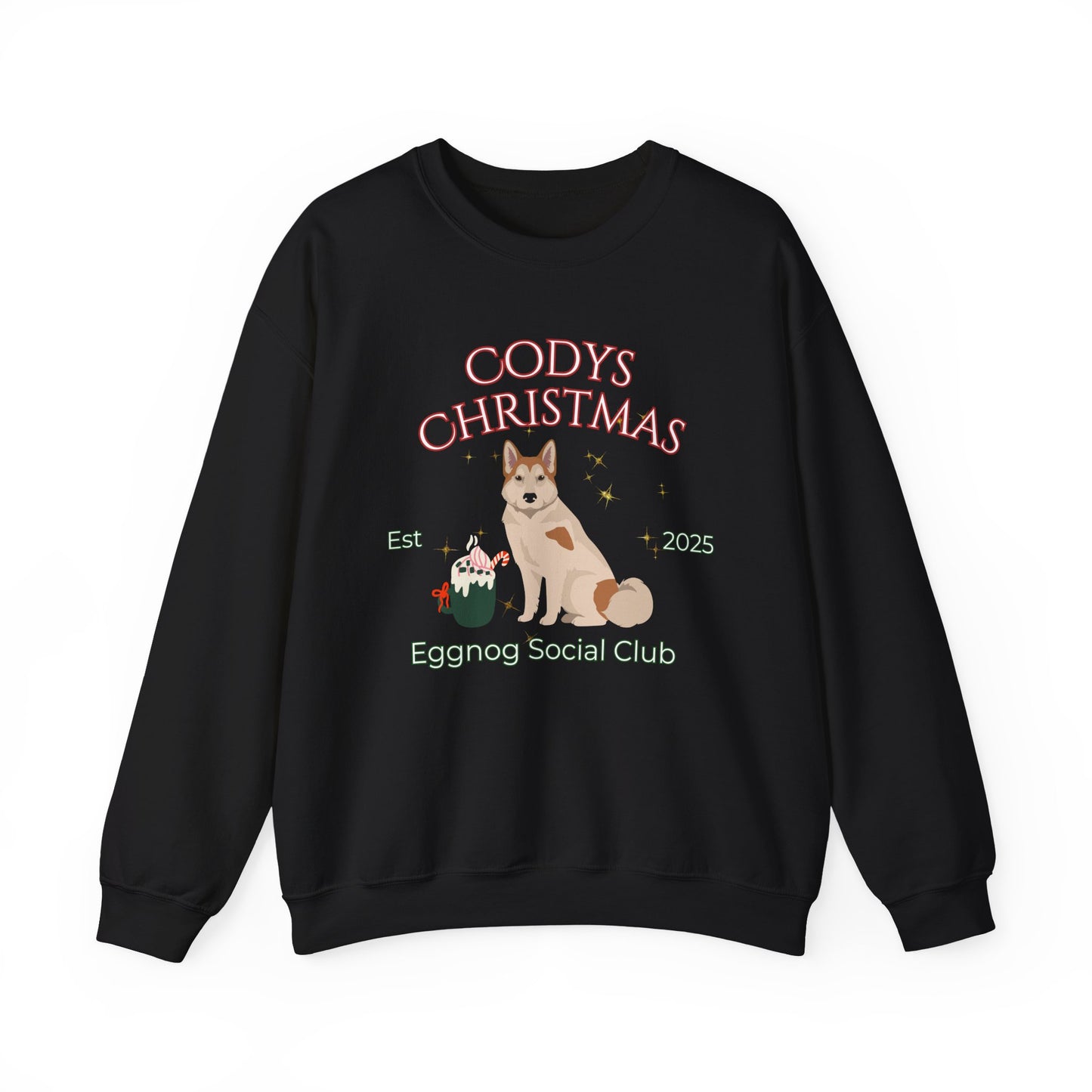 East Siberian Laika Dog Christmas Social Club Unisex Heavy Blend Crewneck Sweatshirt Custom Name