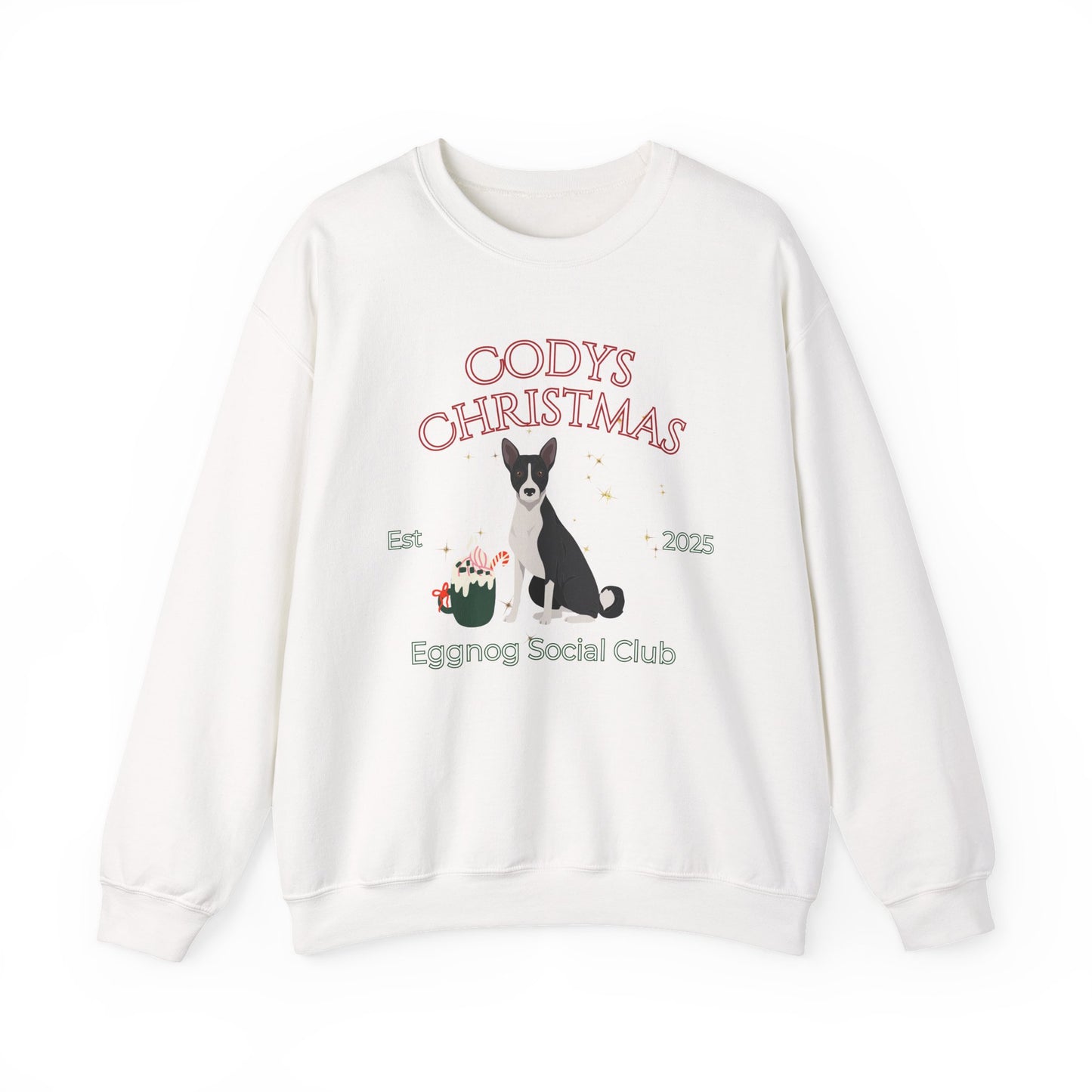 Basenji Dog Christmas Social Club Unisex Heavy Blend Crewneck Sweatshirt Custom Name