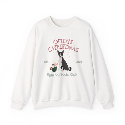 Basenji Dog Christmas Social Club Unisex Heavy Blend Crewneck Sweatshirt Custom Name