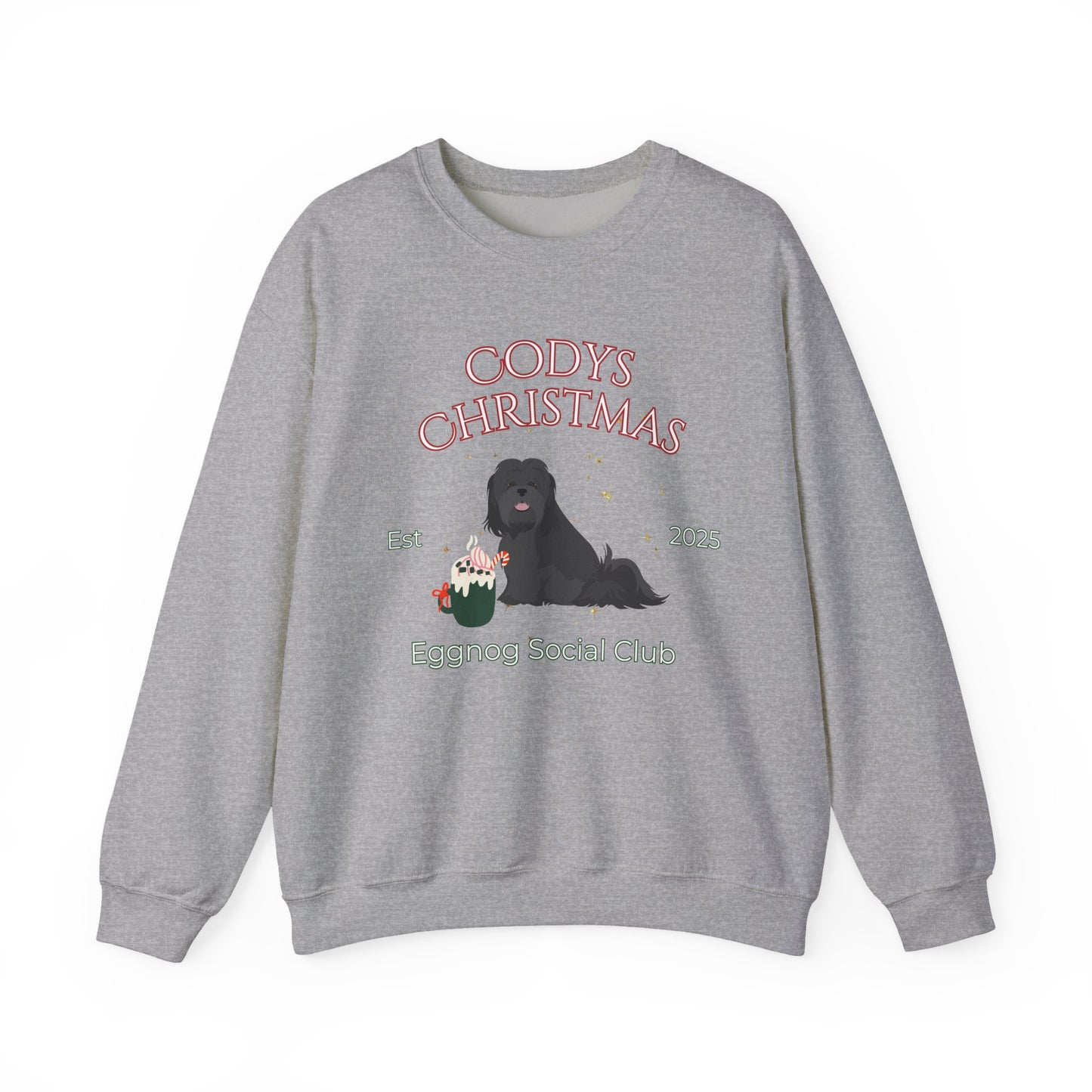 Lhasa Apso Dog Christmas Social Club Unisex Heavy Blend Crewneck Sweatshirt Custom Name