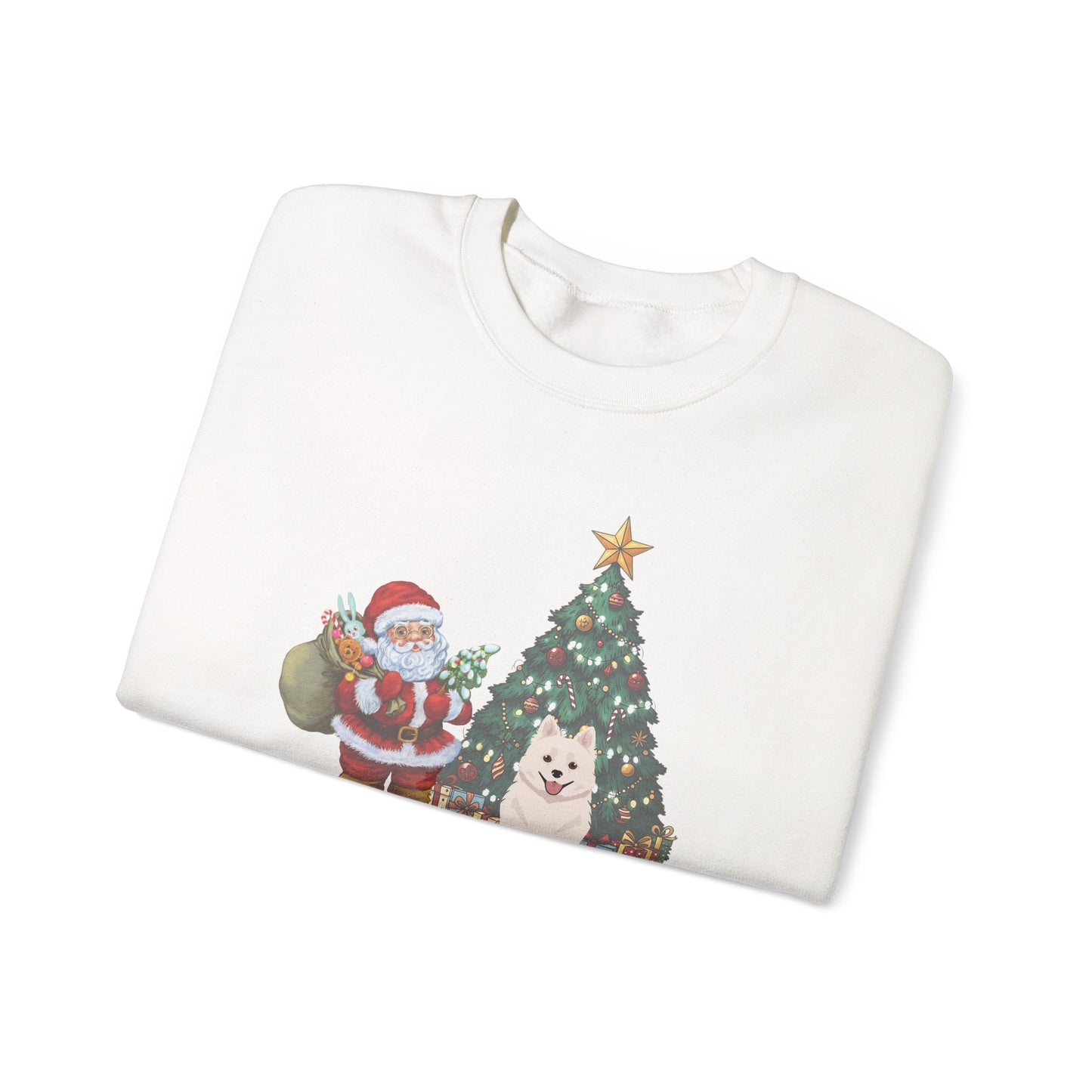 American Eskimo Dog Santa's Little Helper Unisex Heavy Blend Crewneck Sweatshirt