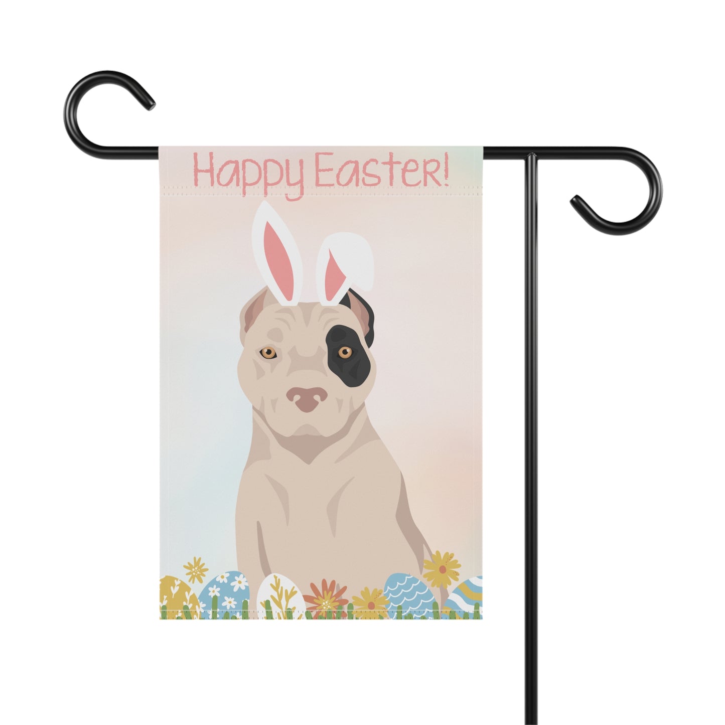 American Pitbull Terrier Dog Happy Easter Garden Flag
