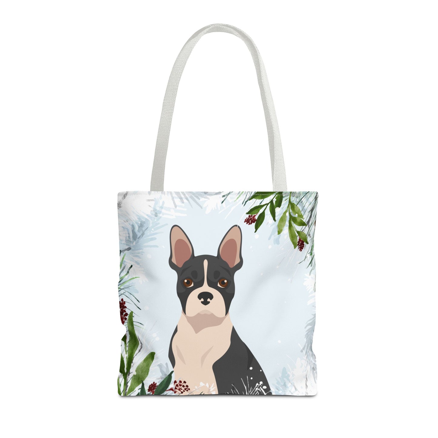 Boston Terrier Dog Christmas Holiday Tote Bag 16x16