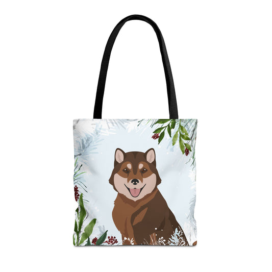 Hokkaido Dog Christmas Holiday Tote Bag 16x16