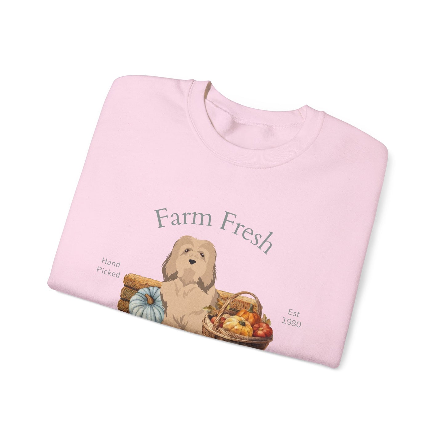 Havanese Dog Fall Farm Fresh Unisex Heavy Blend Crewneck Sweatshirt