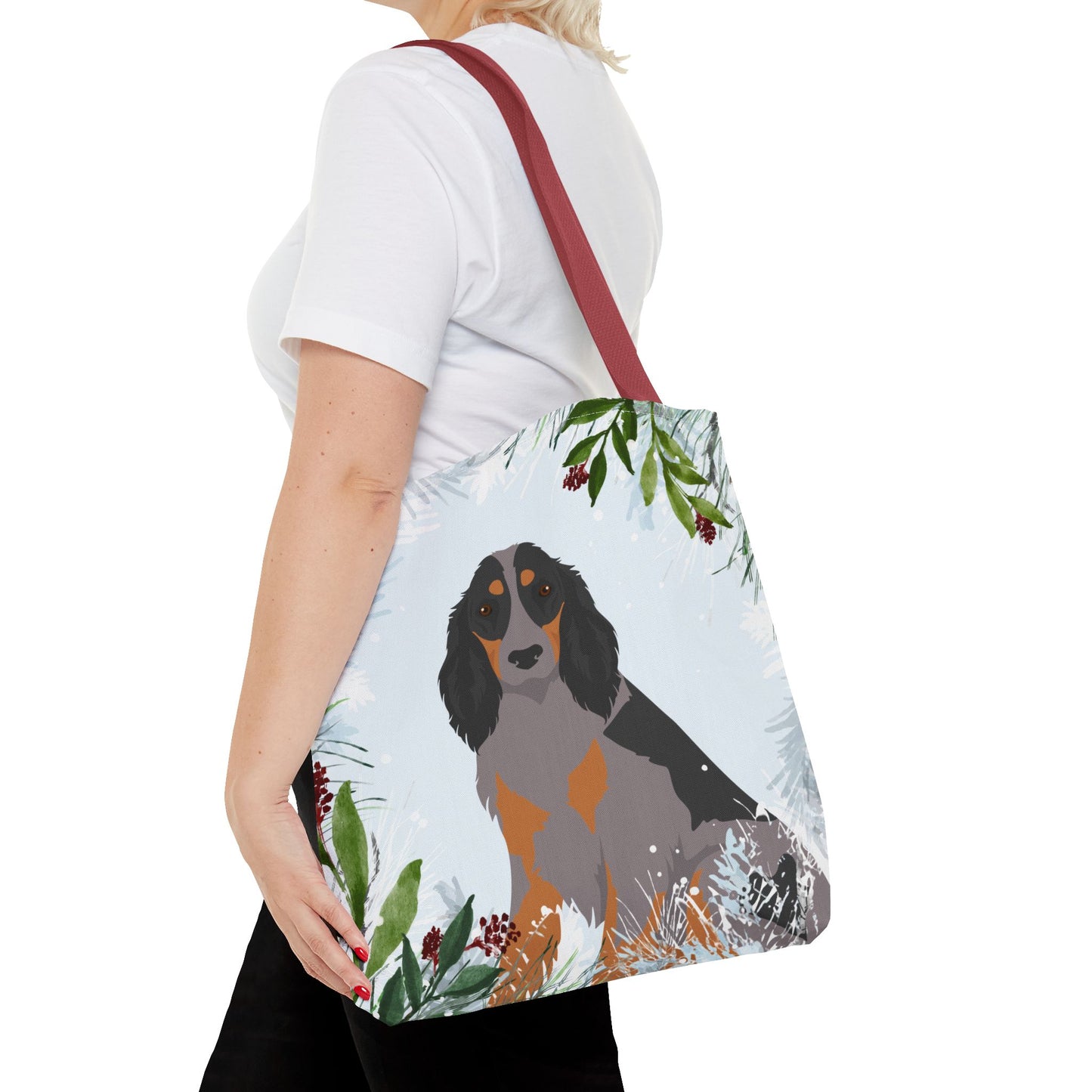 Picardy Spaniel Dog Christmas Holiday Tote Bag 16x16