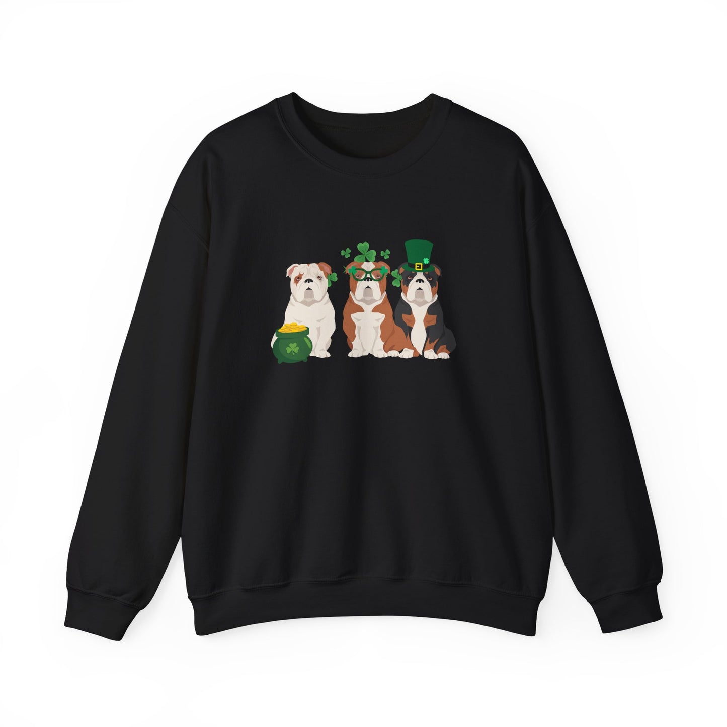 Bulldog Dog St Patricks Day Unisex Heavy Blend Crewneck Sweatshirt, St Pattys day, Cute Dog Mom Gift