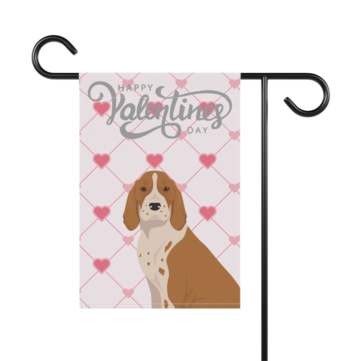 American English Coonhound Dog Valentines Day Garden Flag