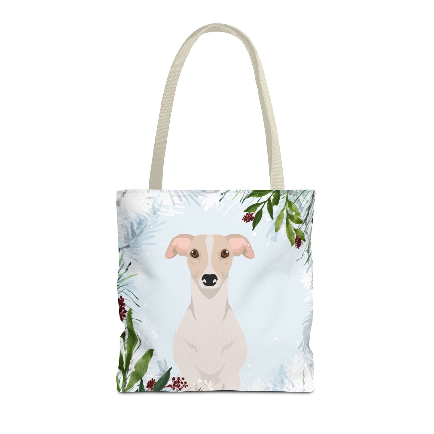 Whippet Dog Christmas Holiday Tote Bag 16x16