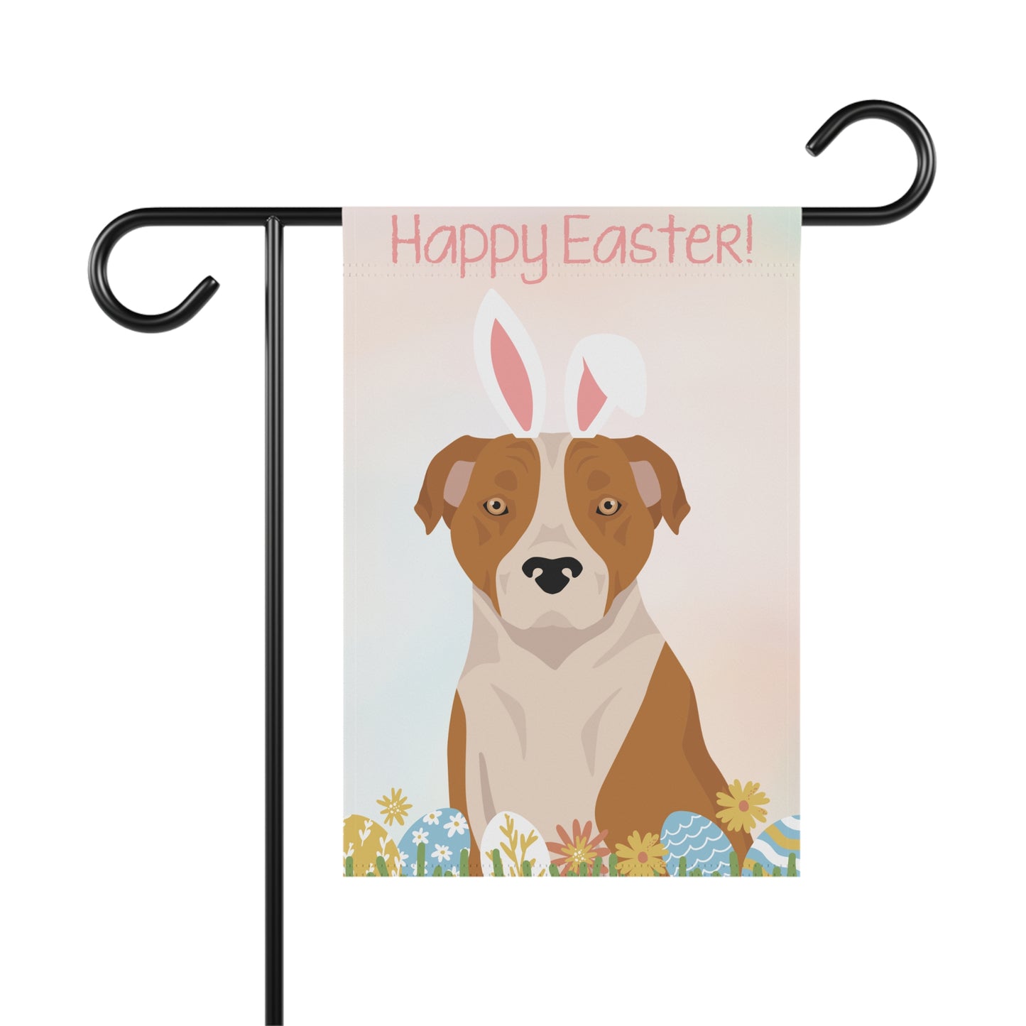 American Staffordshire Bull Terrier Dog Happy Easter Garden Flag