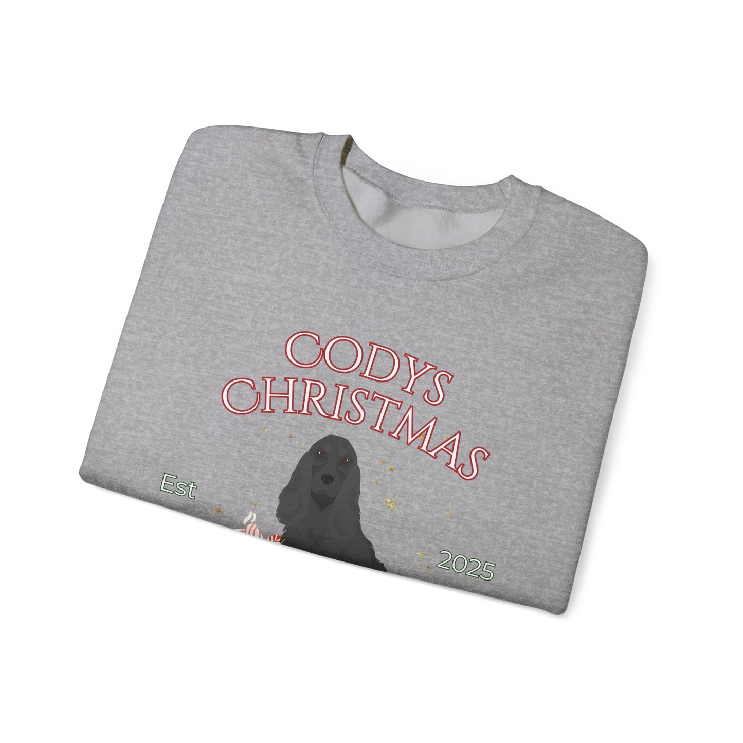 English Cocker Spaniel Dog Christmas Social Club Unisex Heavy Blend Crewneck Sweatshirt Custom Name