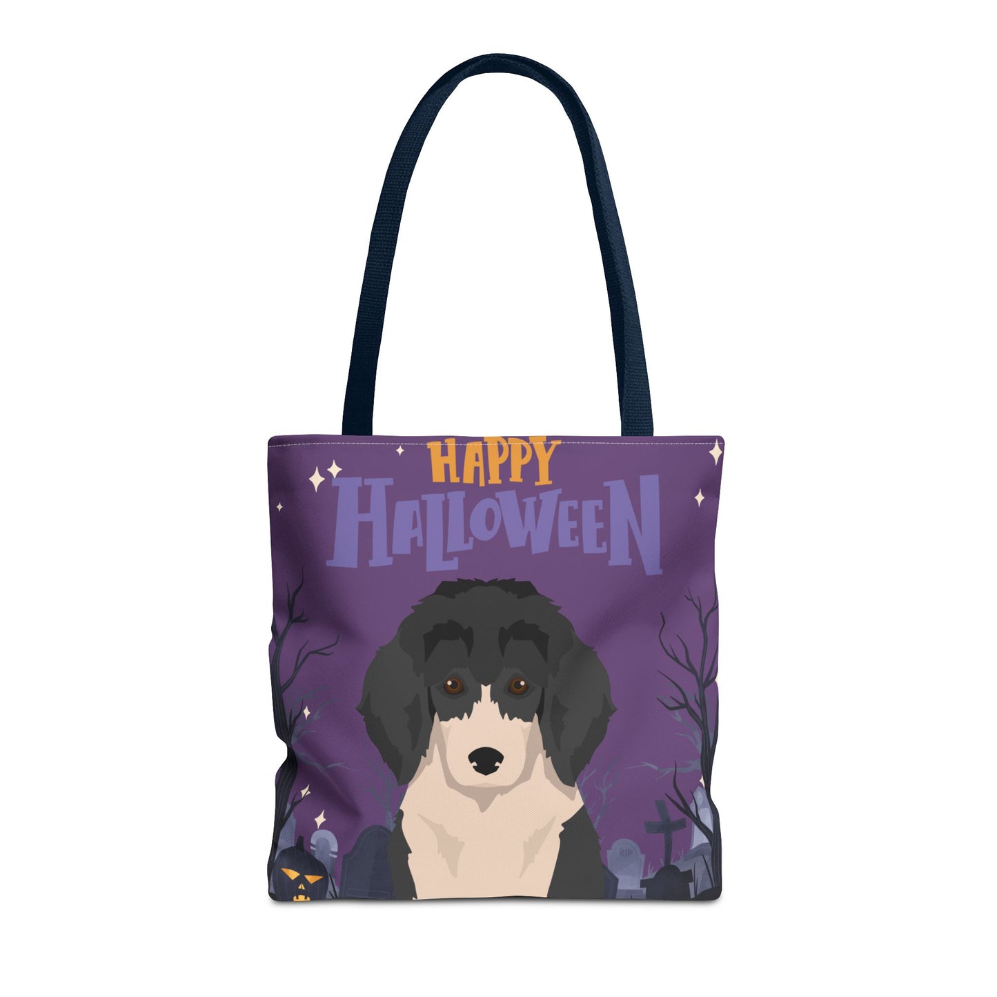 Poodle Dog Happy Halloween Tote Bag 16x16