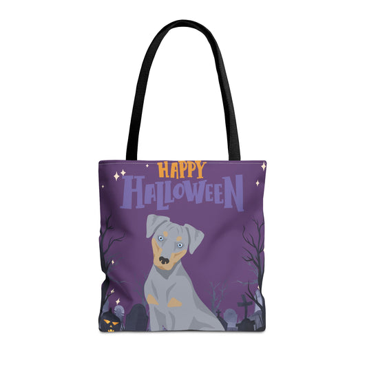 Blue Lacy Dog Happy Halloween Tote Bag 16x16