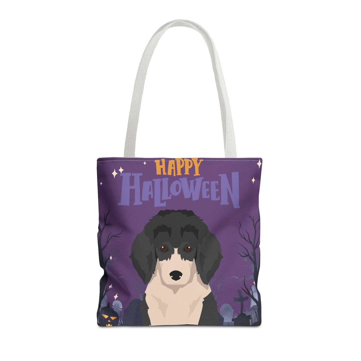 Poodle Dog Happy Halloween Tote Bag 16x16