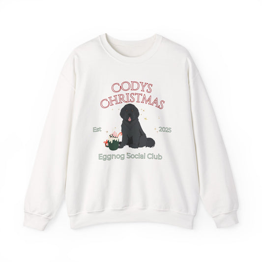 Newfoundland Dog Christmas Social Club Unisex Heavy Blend Crewneck Sweatshirt Custom Name