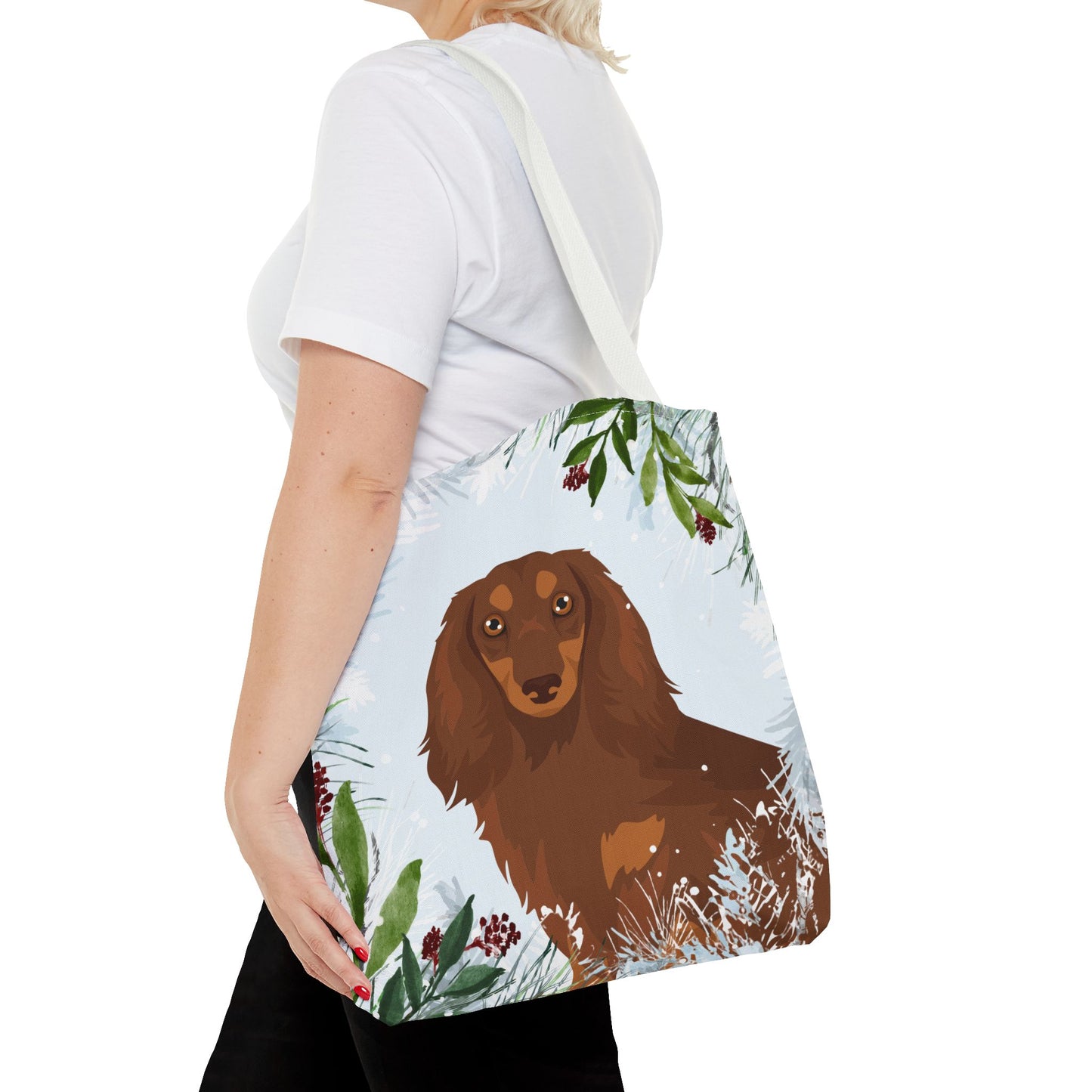 Dachshund Dog Christmas Holiday Tote Bag 16x16