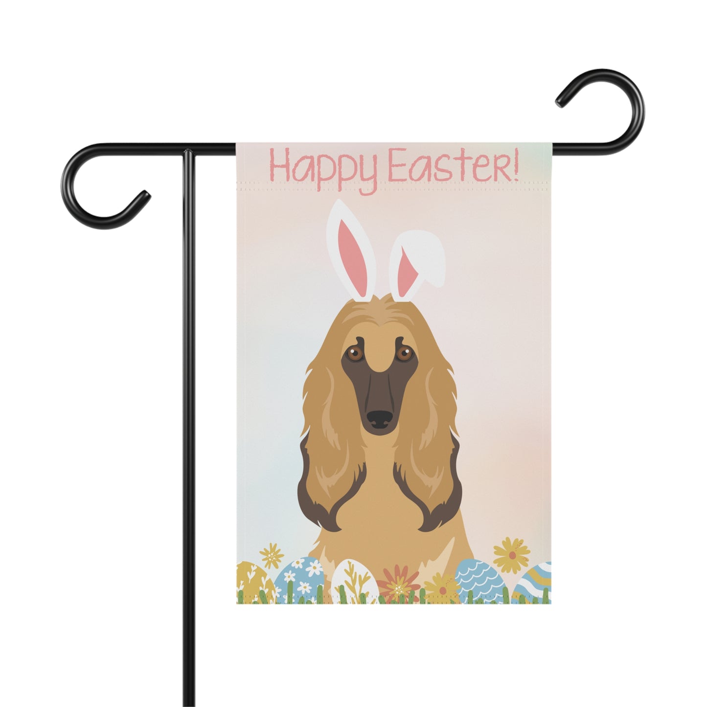Afghan Hound Dog Happy Easter Garden Flag
