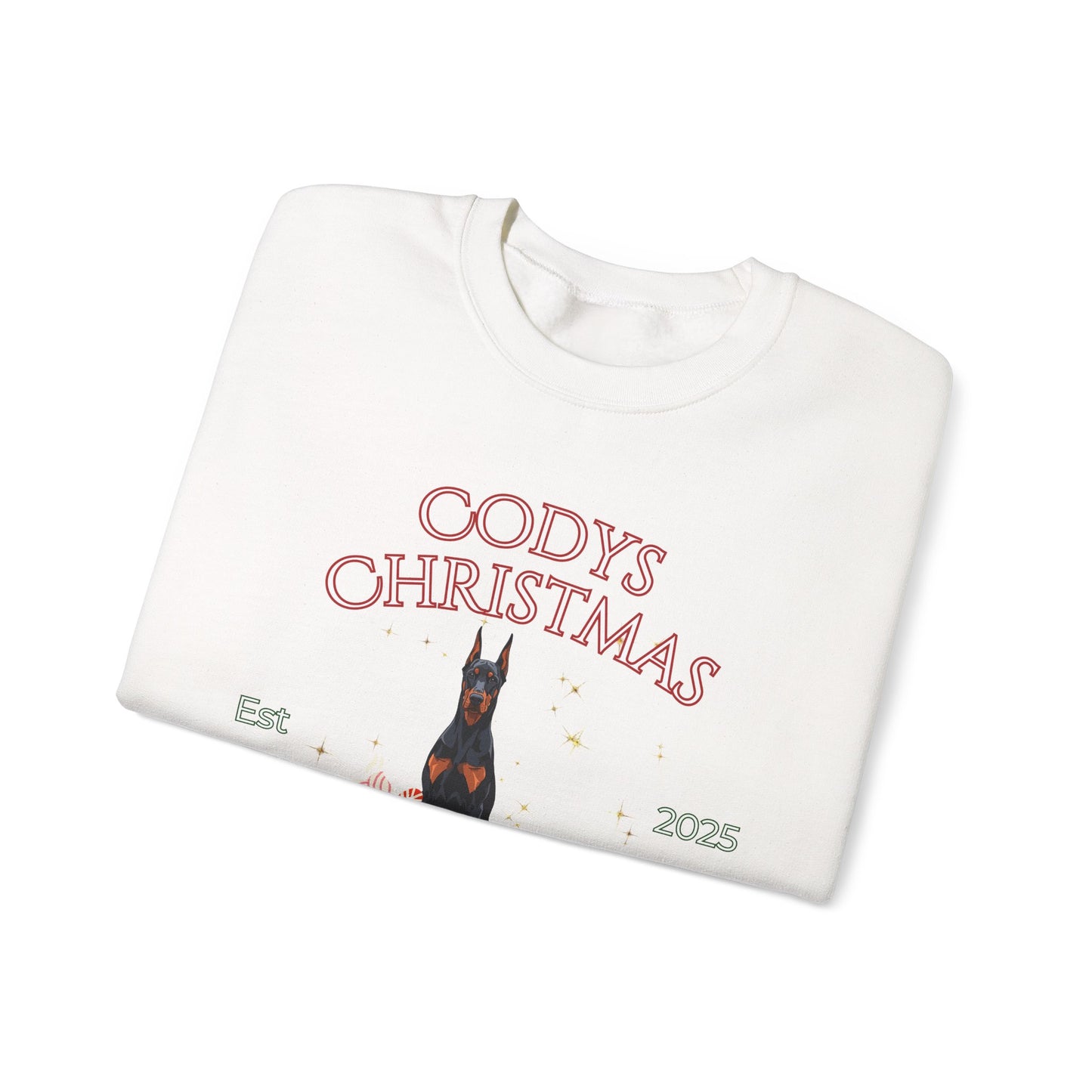 Doberman Pinscher Dog Christmas Social Club Unisex Heavy Blend Crewneck Sweatshirt Custom Name