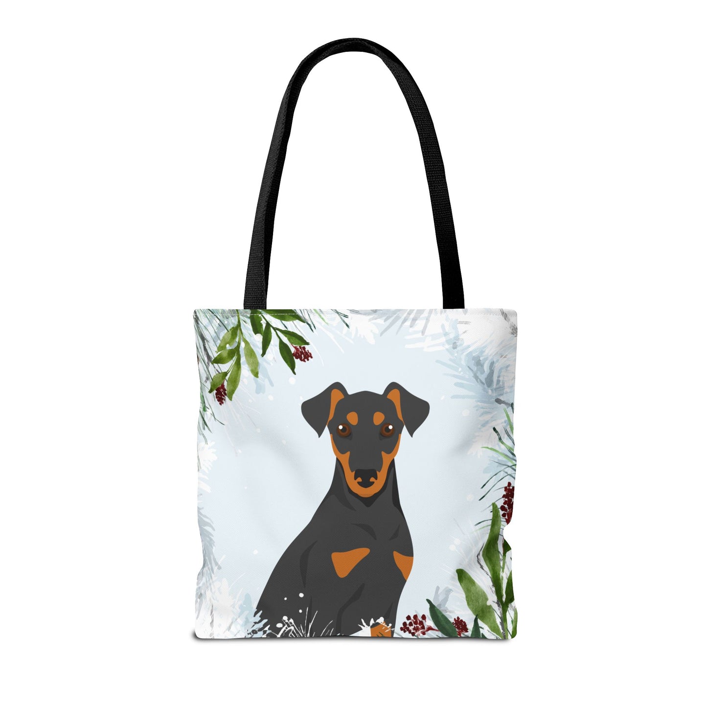 German Pinscher Dog Christmas Holiday Tote Bag 16x16