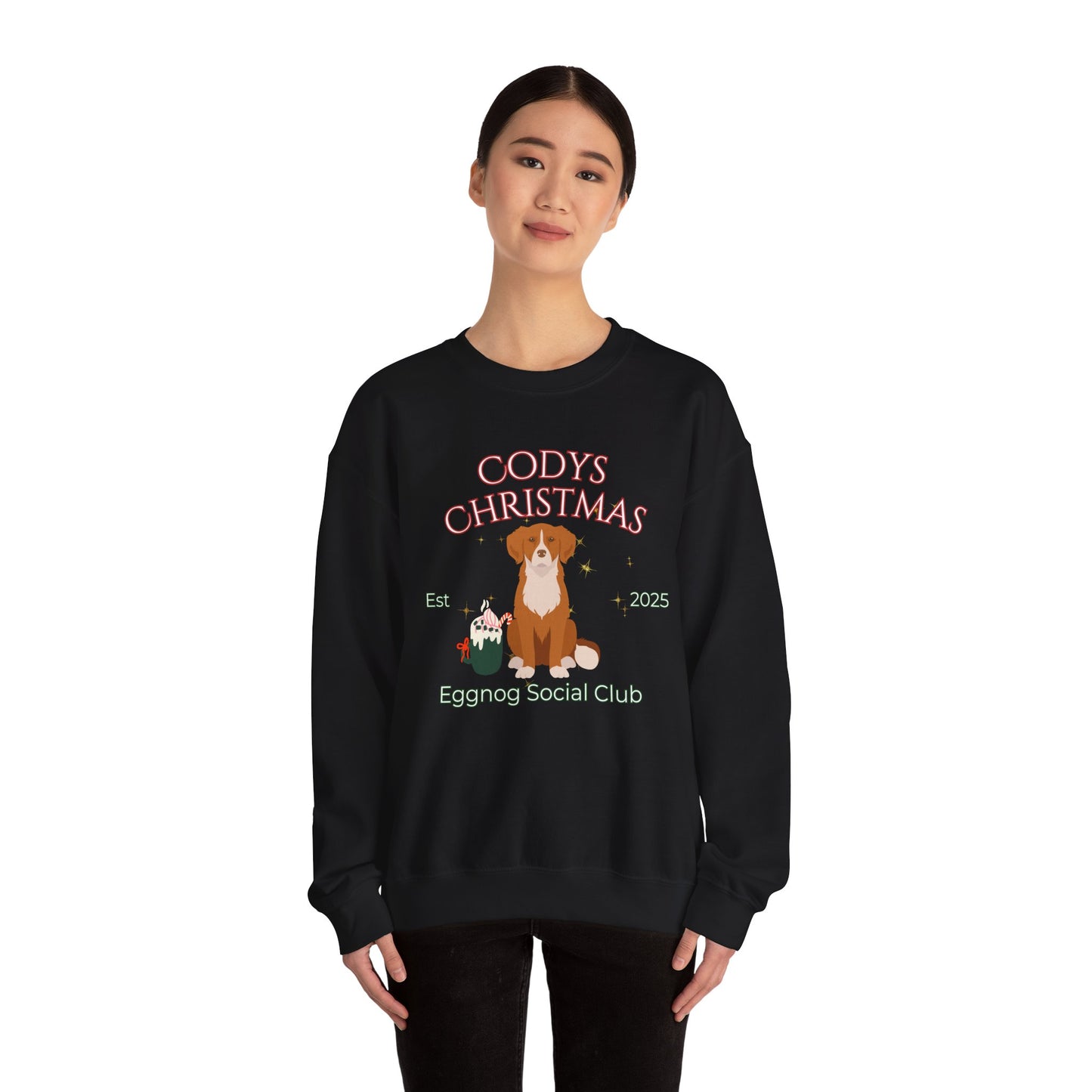 Nova Scotia Duck Tolling Retriever Dog Christmas Social Club Unisex Heavy Blend Crewneck Sweatshirt Custom Name