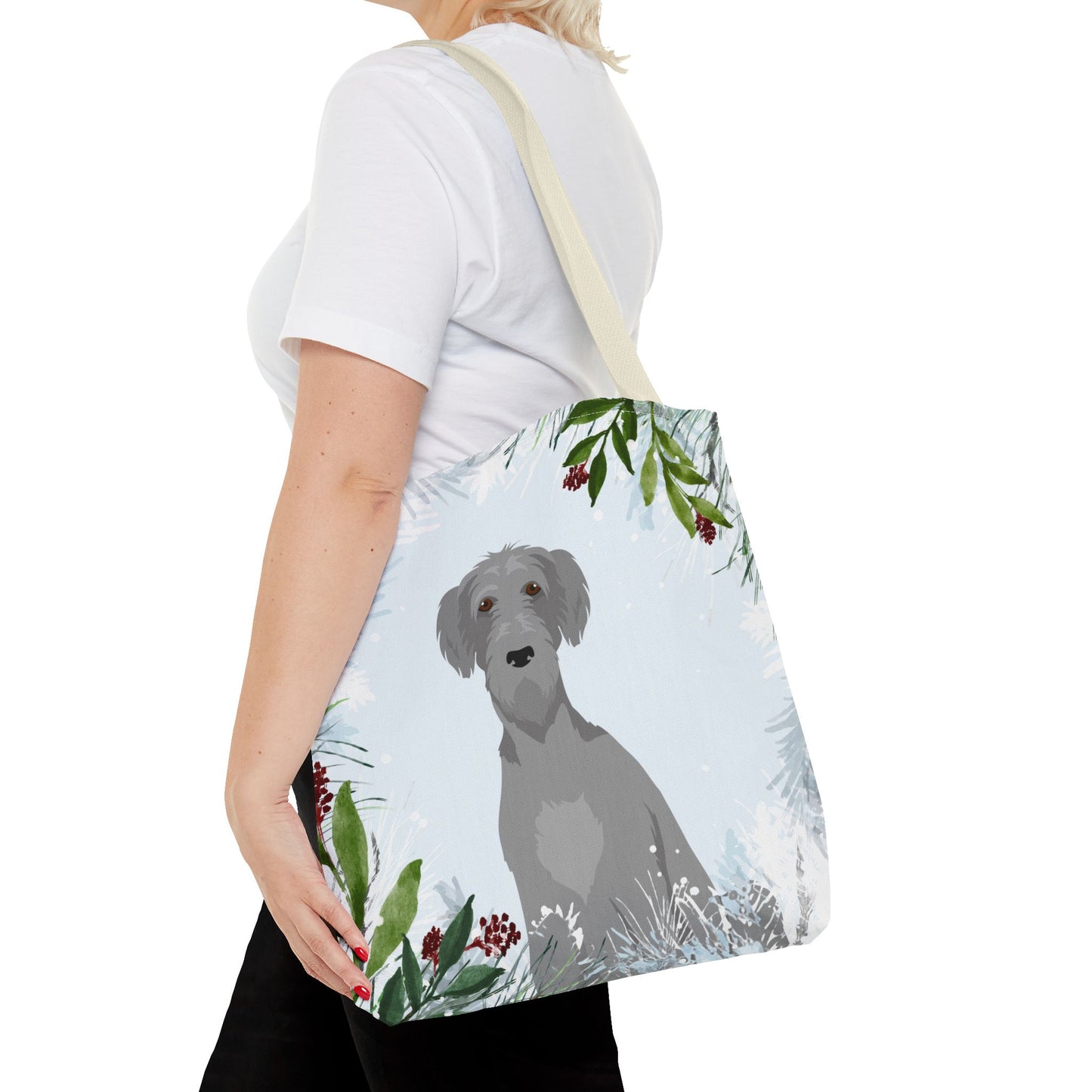 Scottish Deerhound Dog Christmas Holiday Tote Bag 16x16