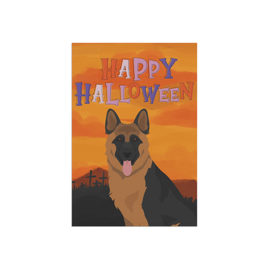 German Shepherd Dog Halloween Garden Flag